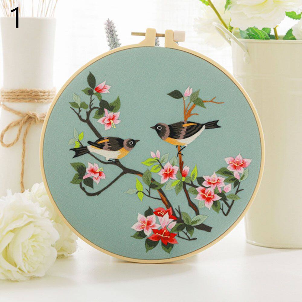 QU333699 Cho người mới bắt đầu Trang trí Phụ kiện may vá Chỉ kim Thủ công tự làm Thêu hoa Bộ dụng cụ thêu chữ thập Vòng thêu Đục kim