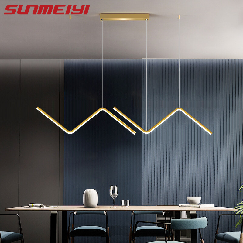 SUNMEIYI Ceiling Lights Black and Gold Lightning LED Lights Ceiling Pendant Lights Modern Dining Table Kitchen Living Room Home Design Hanging Decorative Lighting 3 Years Warranty