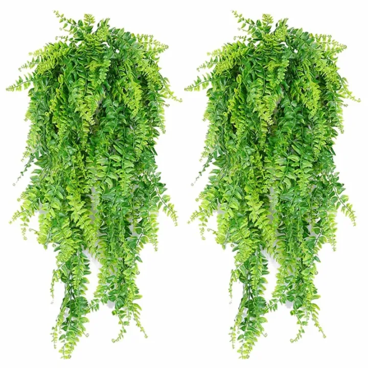 2pcs Artificial Hanging Vines Ferns Plants Fake Ivy Leaves Garland Vine Wall Indoor Outdoor Gardon Decoration Lazada Singapore - Artificial Plant Wall Mounted Indoor Outdoor