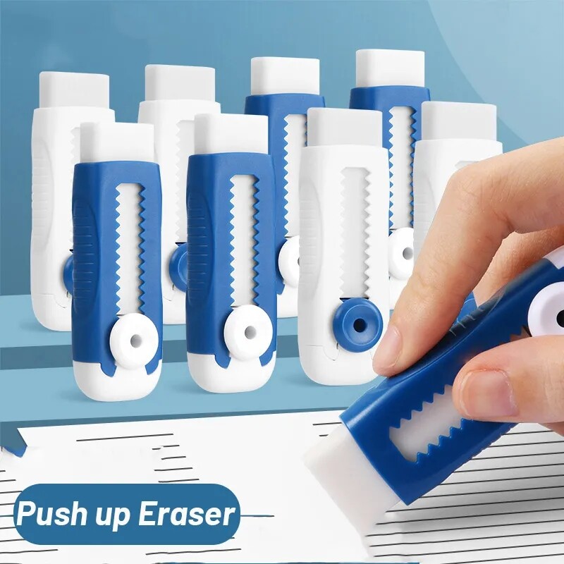 Rubber Erasers, Replaceable Core Push-pull Design Pencil Wiping Tool, Cartoon Telescopic Stretchable Eraser Kids Gift
