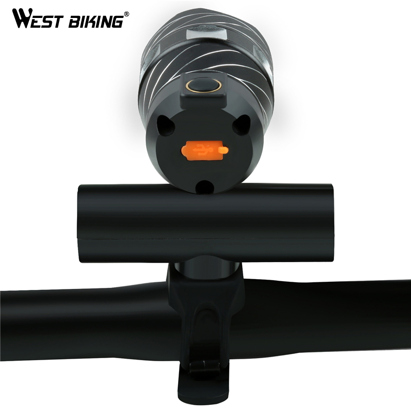 WEST BIKING 1200LM Zoomable Bicycle Light 4 Modes Wide Headlight USB Rechargeable Waterproof Front Lamp Taillights Bike Light