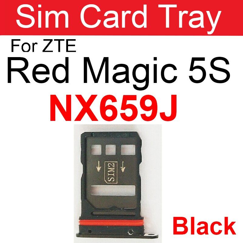 Sim card tray holder for zte nubia red magic 3 3s nx629j 5s 5g nx659j 6 nx669j 6r nx666j 6pro sd card reader adapter parts