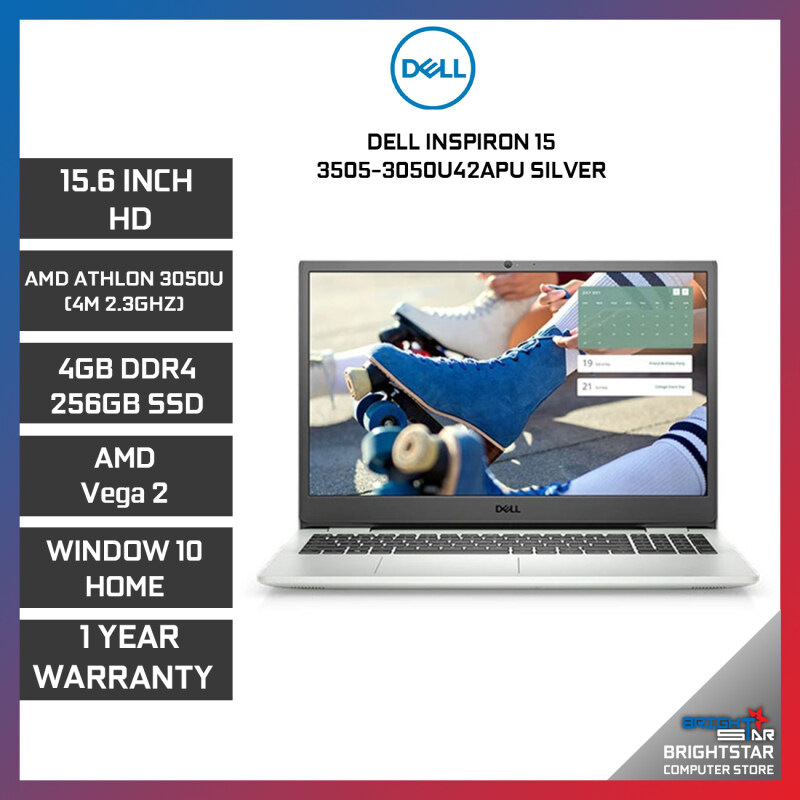 DELL Inspiron 15 3505 Laptop (15.6 Inch HD | AMD | ATHLON 3050U (4M 2.3GHZ) | 4GB RAM | AMD Graphic | Windows 10 | 1 Year Warranty) Malaysia