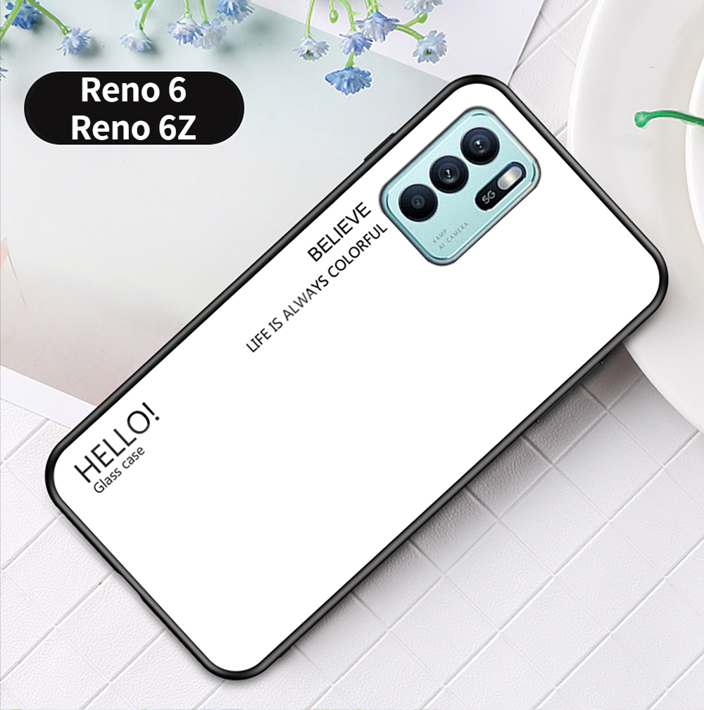For OPPO Reno 6 4G Reno 6Z 5G Case Gradient Tempered Glass Phone Case For OPPO Reno 6 4G Reno 6 5G Reno 6Z Cover Casing Fashion Coolent Glass Case