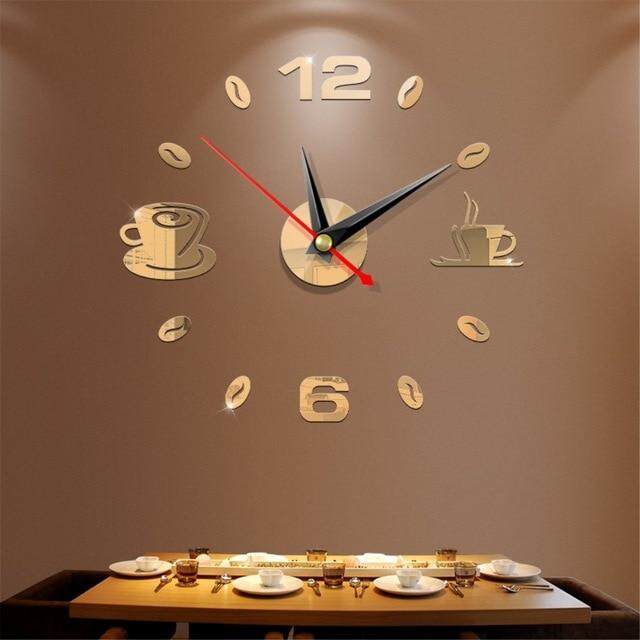 Modern Large 3d Wall Mirror Decorative Mirrors Surface Clock Sticker Home Office Room Diy Decor New Arrival Stick