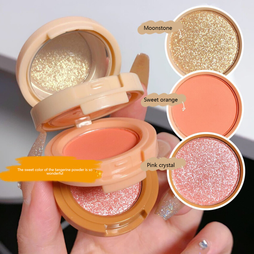 Matte Highlighter Blush 3 In 1 Palette Pearly Blush Shiny Eyeshadow Multifunctional Face Makeup Palette Female Cosmetics