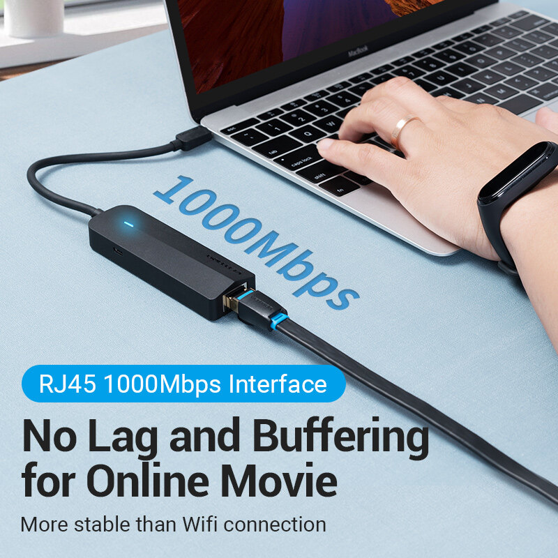 Vention USB-C Hub 4 Cổng USB 3.2 - Tốc Độ 10Gbps - Bộ Chia Cổng Type-C - Tương Thích Macbook Laptop Điện Thoại - Đèn Báo Hiệu - Cắm Là Chạy