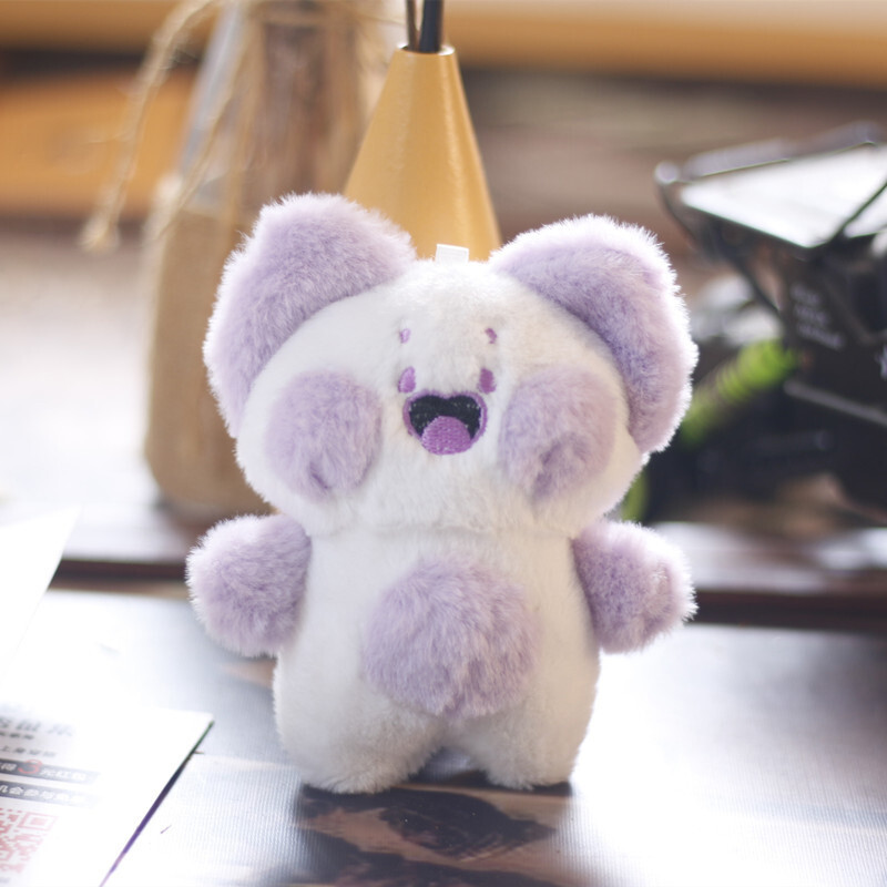 Cartoon Dudu Cat Plush Keychain Kawaii Animals Furry Pendant Lovely