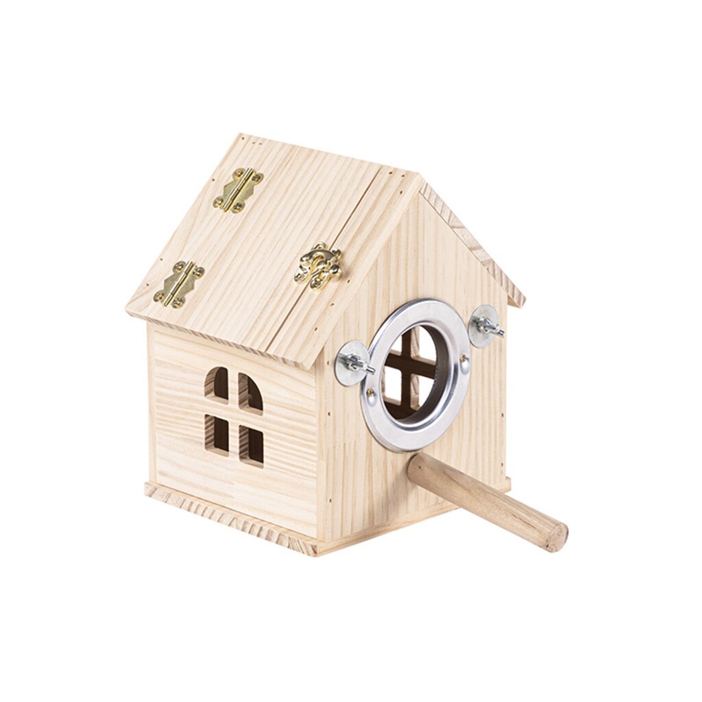 Wood Birdhouses with Perch Parakeets Nest Box Bird Nesting House Breeding Box for Lovebirds Parrotlets Mating Box