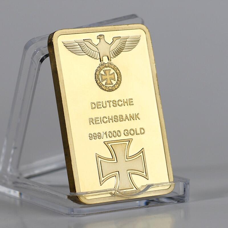 SFDGBTH 999 véritables lingots dor Deutsche Reichsbank lingots dor lingots de Fer allemands pour Cadeaux daffaires série OZ Eagle Cross