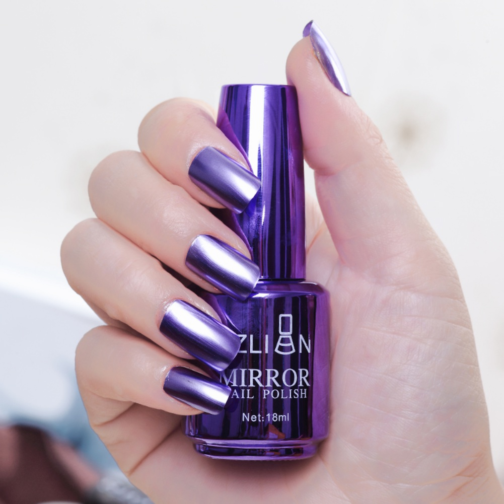 MAFFICK Sizilian 8ml Mirror Nail-Polish Metallic Lacquer Silver Nail Effect Metal Gold Nail Gel Polish Base Top Coat Nails Art Manicure 16 Colors