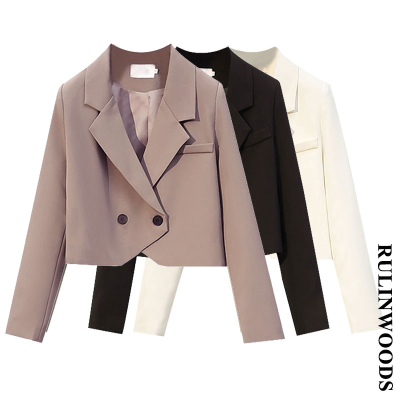 CHICCHIC Women's Blazer with Lining and Shoulder Pads Summer Lightweight Jacket