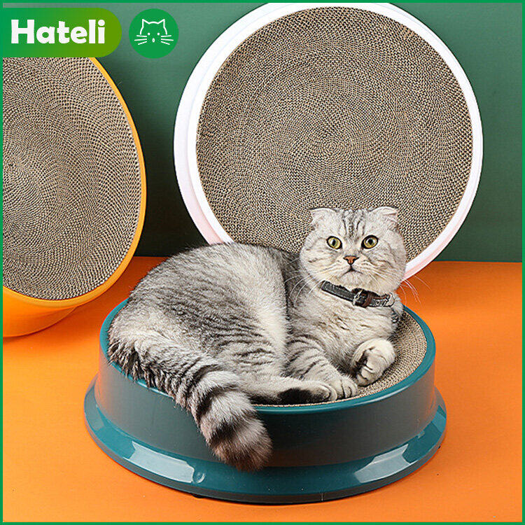 HATELI Cat Bảng Cào Hình Tròn Cho Mèo Đồ Chơi Có Thể Thay Thế Tấm Lót Mèo Chống Trầy Xước Gợn Sóng Tấm Cào Cho Mèo Thú Cưng, Vệ Sinh Cho Mèo