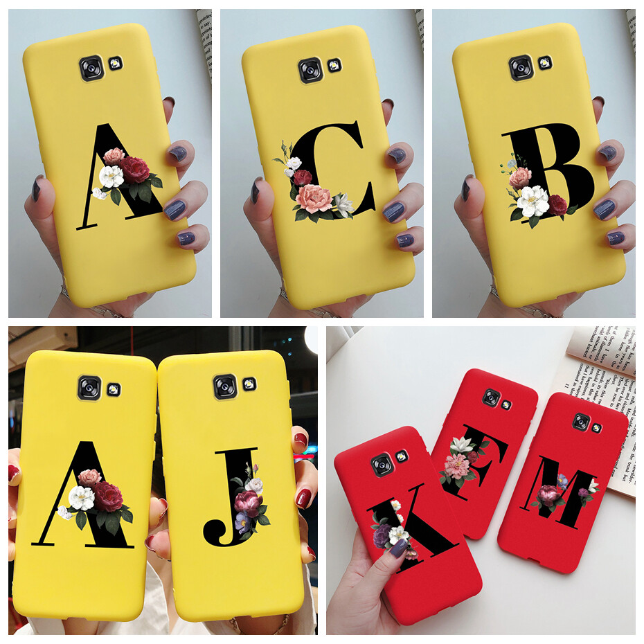 Case For Samsung Galaxy A5 2017 Cover SM-A520F A520F Soft Silicon Flower Alphabet Letter Phone Cases