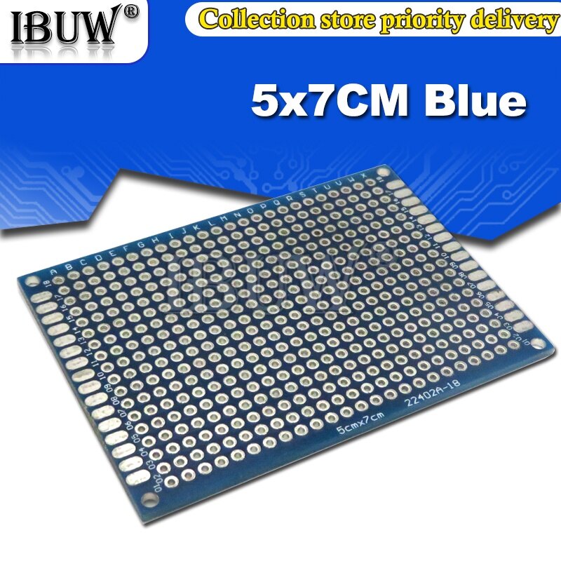 1PCS 5x7cm 5*7 hai mặt bảng mạch in nguyên mẫu phổ quát tự làm in bảng mạch trắng xanh dương vàng đen đỏ xanh 5x7cm PCB