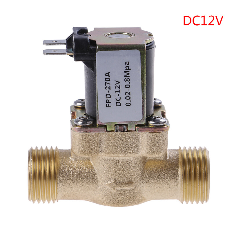 Family g1/2'' brass electric solenoid valve dc 12v 24v ac220v for solar water heater