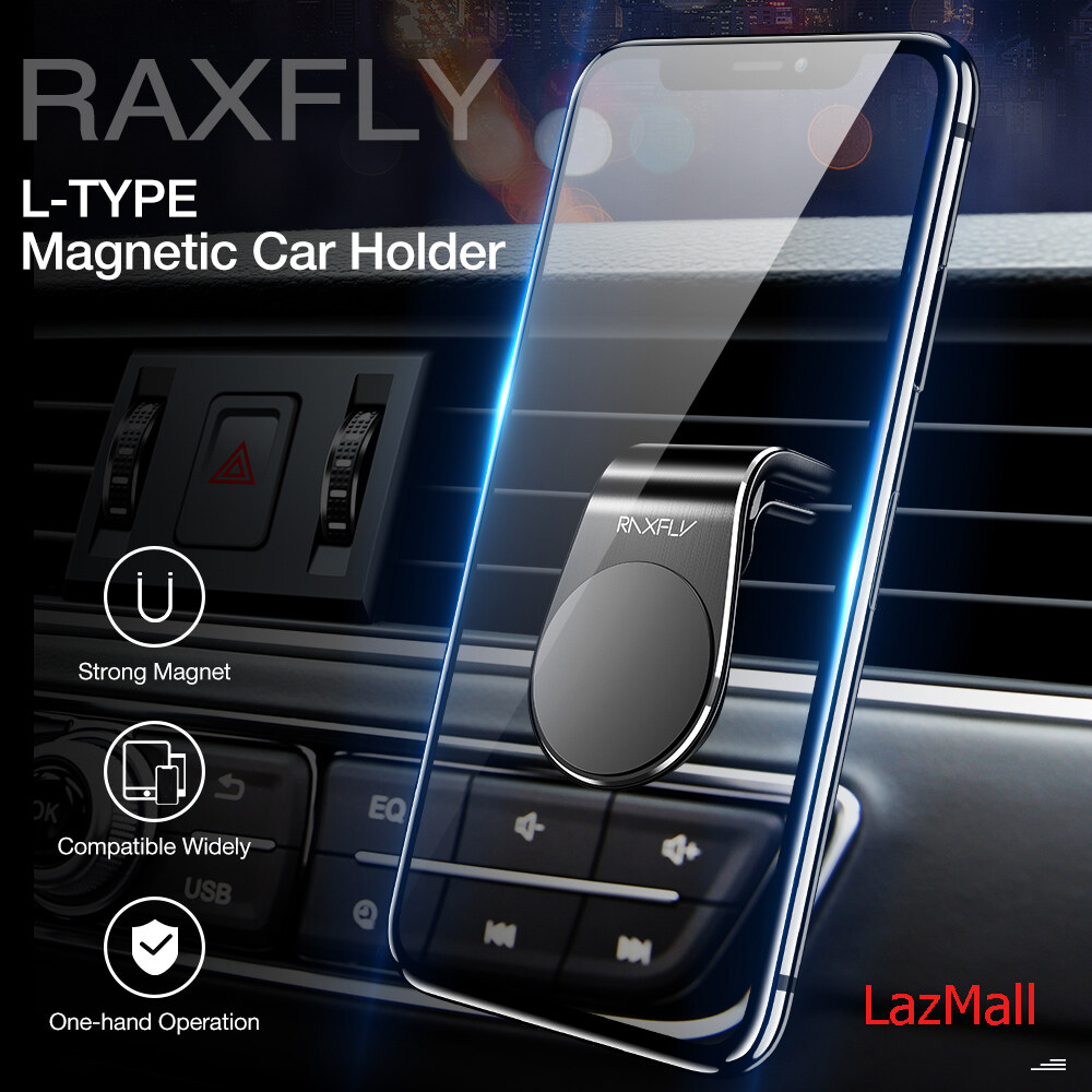 RAXFLY Magnetic Car Phone Holder For iPhone Samsung Xiaomi L-Type Car Air Vent Mobile Holder For Phone in Car Strong Magnet