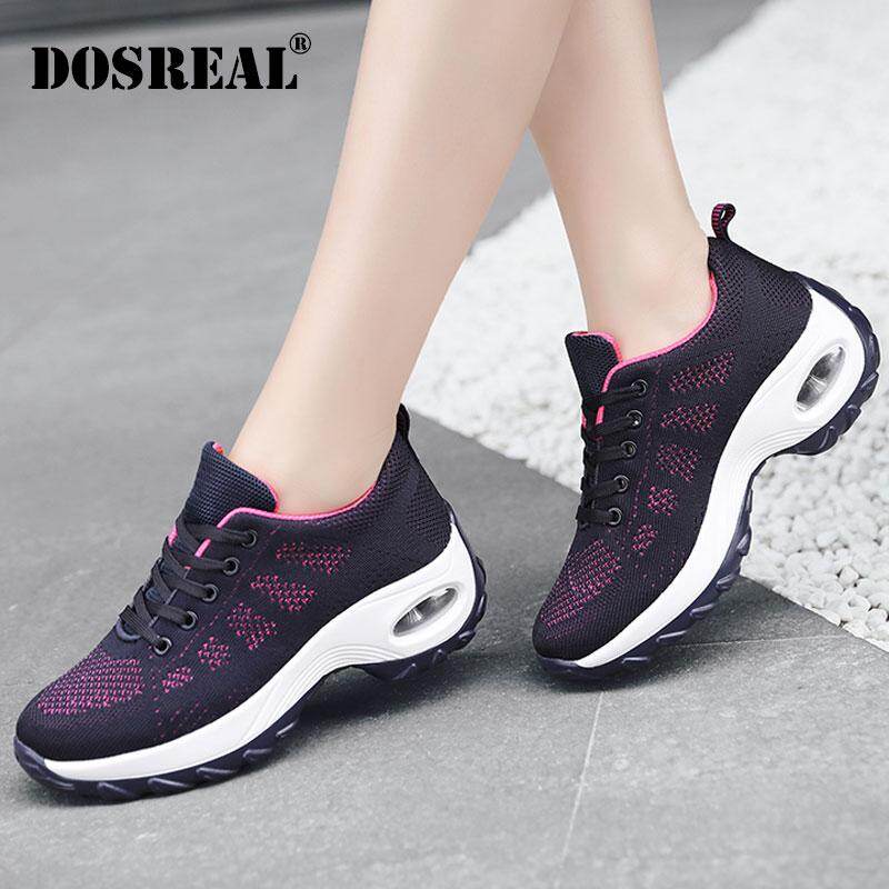 DOSREAL Women Sneakers Mesh Sport Shoes For Women Korean Style Air Cushion Dance Shoes Breathable Light Walking Shoes On Sale Casual Shoes Big Size 35-42
