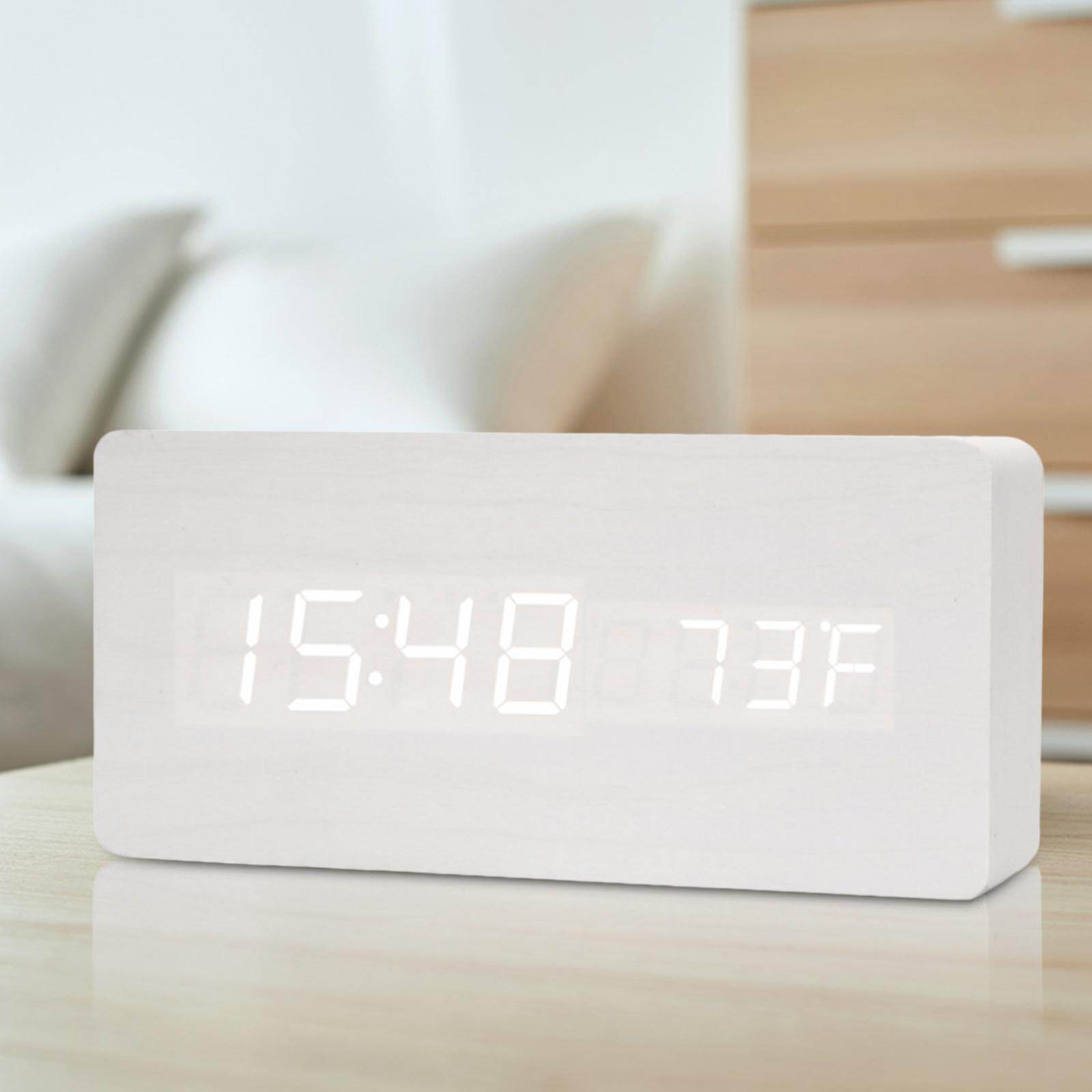 Blesiya Đồng Hồ Báo Thức Kỹ Thuật Số Hiện Đại 3 Thiết Lập Báo Thức Màn Hình LED Lớn Trang Trí Nhà Cửa