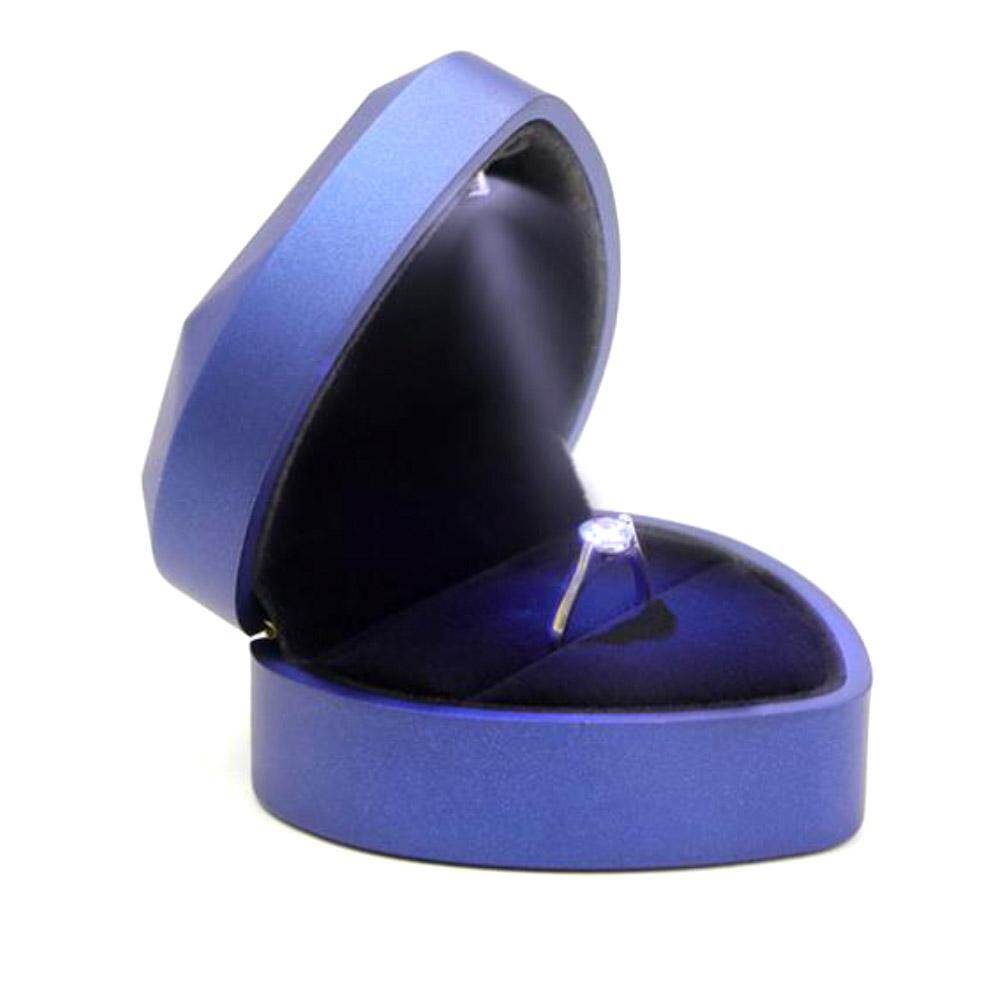 Heart Shape LED Light Ring Holder Box Proposal Wedding Band Display Storage Case