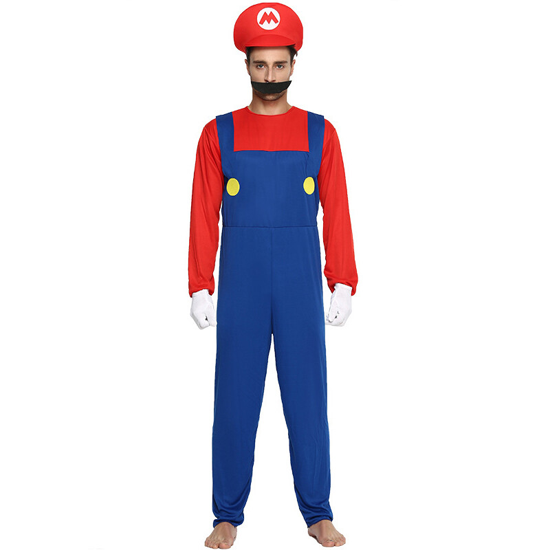 Adult Super Mario Bros Cosplay Super Mary Halloween Party Uniform MARIO & LUIGI Costume for Men
