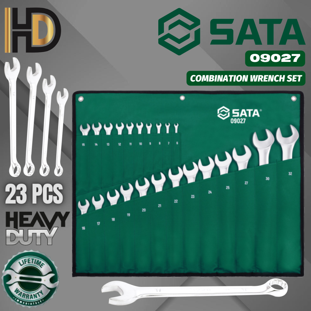 SATA 23 Pcs Metric Combination Wrench Set / 09027 / Heavy Duty Wrench Set / LIFETIME WARRANTY