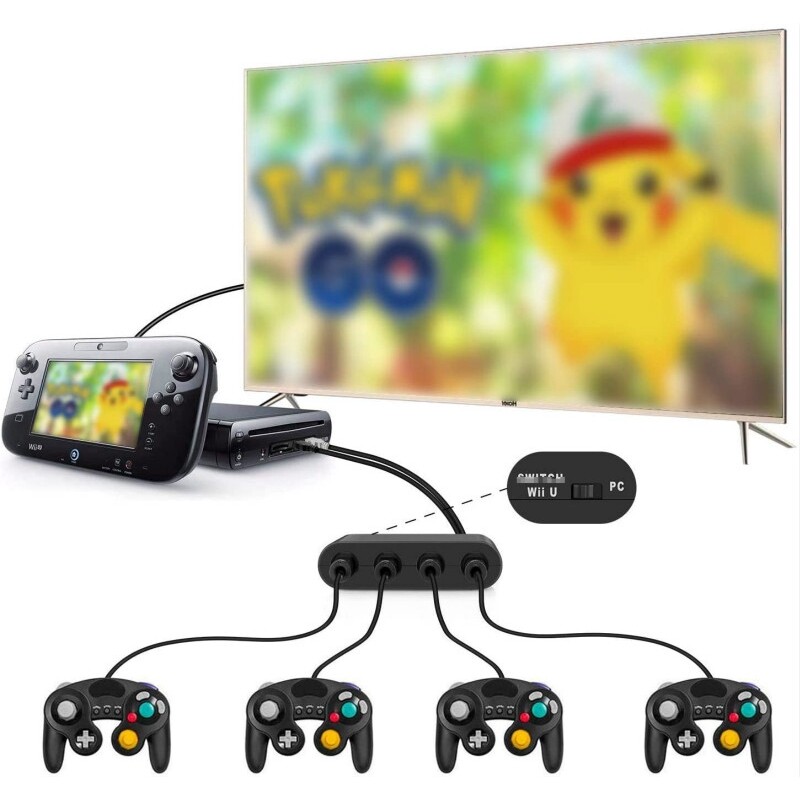 Bộ Chuyển Đổi Điều Khiển Cho Nintendo Switch Gamecube Super Smash Bros Bộ Chuyển Đổi Cho Wii U Và PC USB Với 4 Cổng Cắm Và Chạy Không Cần Trình Điều Khiển