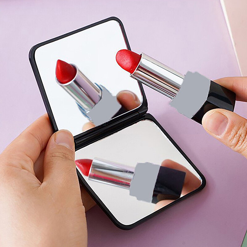 caomangjiuk Foldable Makeup Mirror Mini Square Makeup Vanity Mirror Portable Hand Mirrors Double-sided Compact Pocket Cosmetic Mirror