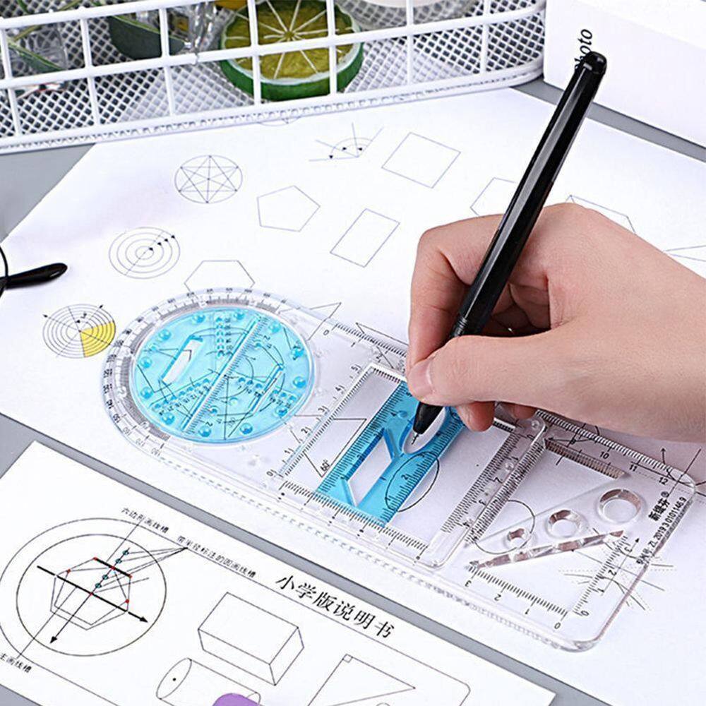 MMLUCK Multifunctional Architecture Supply For Students School Activity Geometric Ruler Protractor Drawing Template Measuring Tool