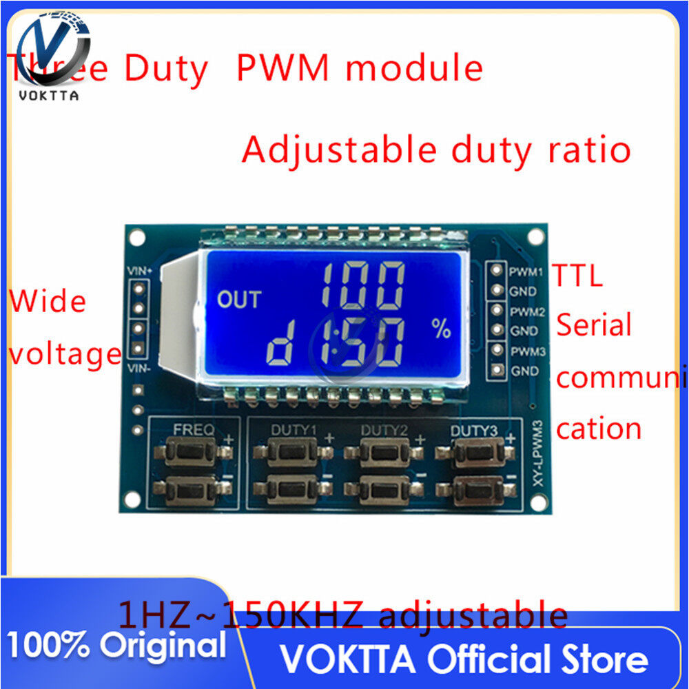 150Khz 1Hz-150Khz Signal Generator PWM Board Module Pulse Frequency Duty Cycle Adjustable Module LCD Display 3.3V-30V 1Hz 