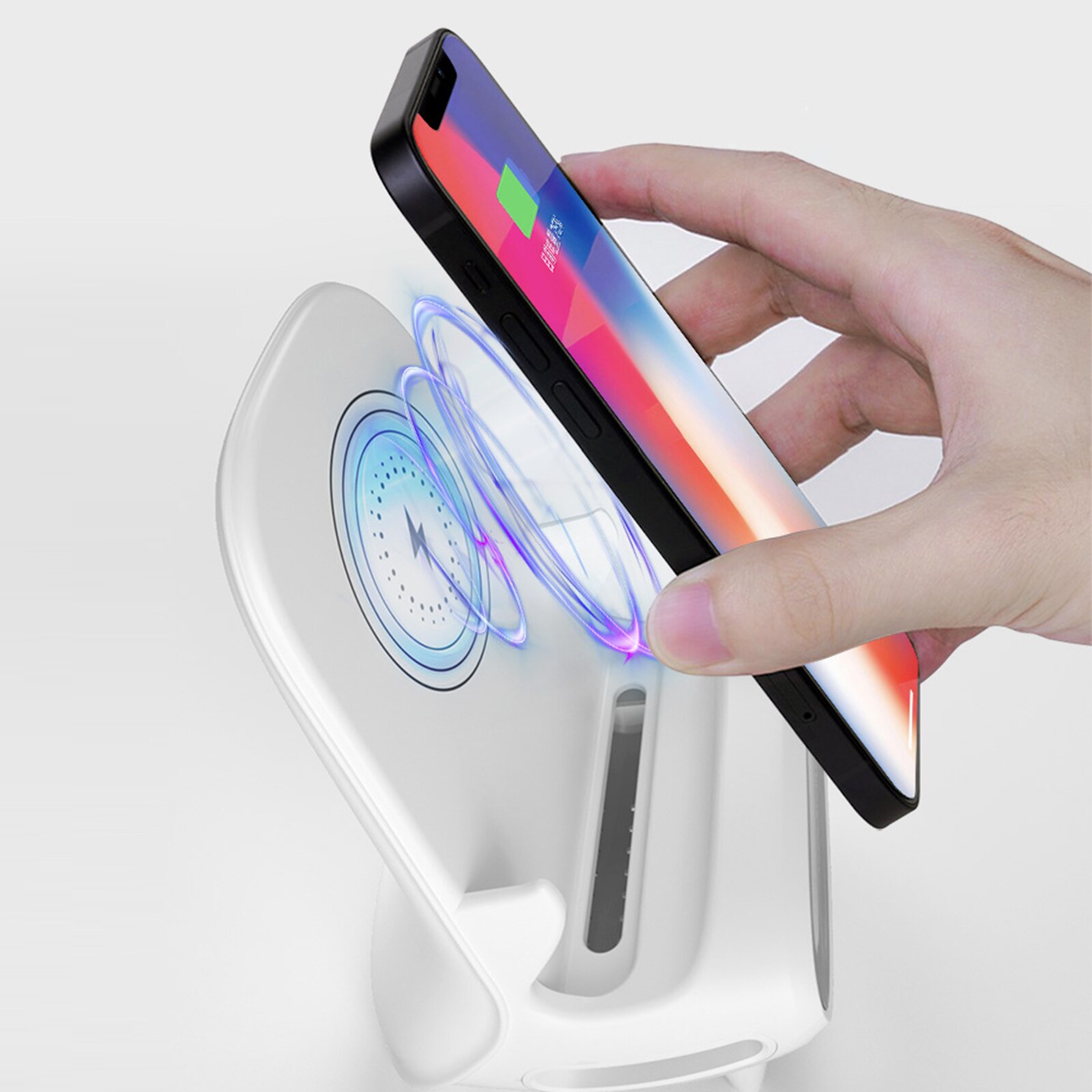 Zeallion Đế Sạc Để Bàn Không Dây 15W Đế Sạc Nhanh Type C Cảm Ứng Cho iPhone Samsung Xiaomi Vivo Oppo Trạm Sạc Điện Thoại