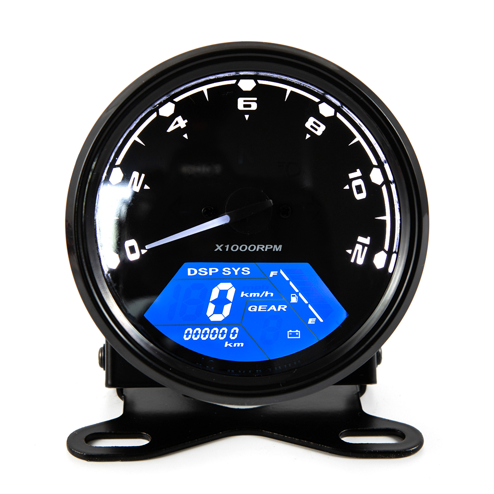 12V phổ Đồ Hồ số của xe môtô tachometer Đồng hồ nhiên liệu bảng điều khiển đồng hồ đo quay số đo dặm LCD chỉ báo kỹ thuật số với khung