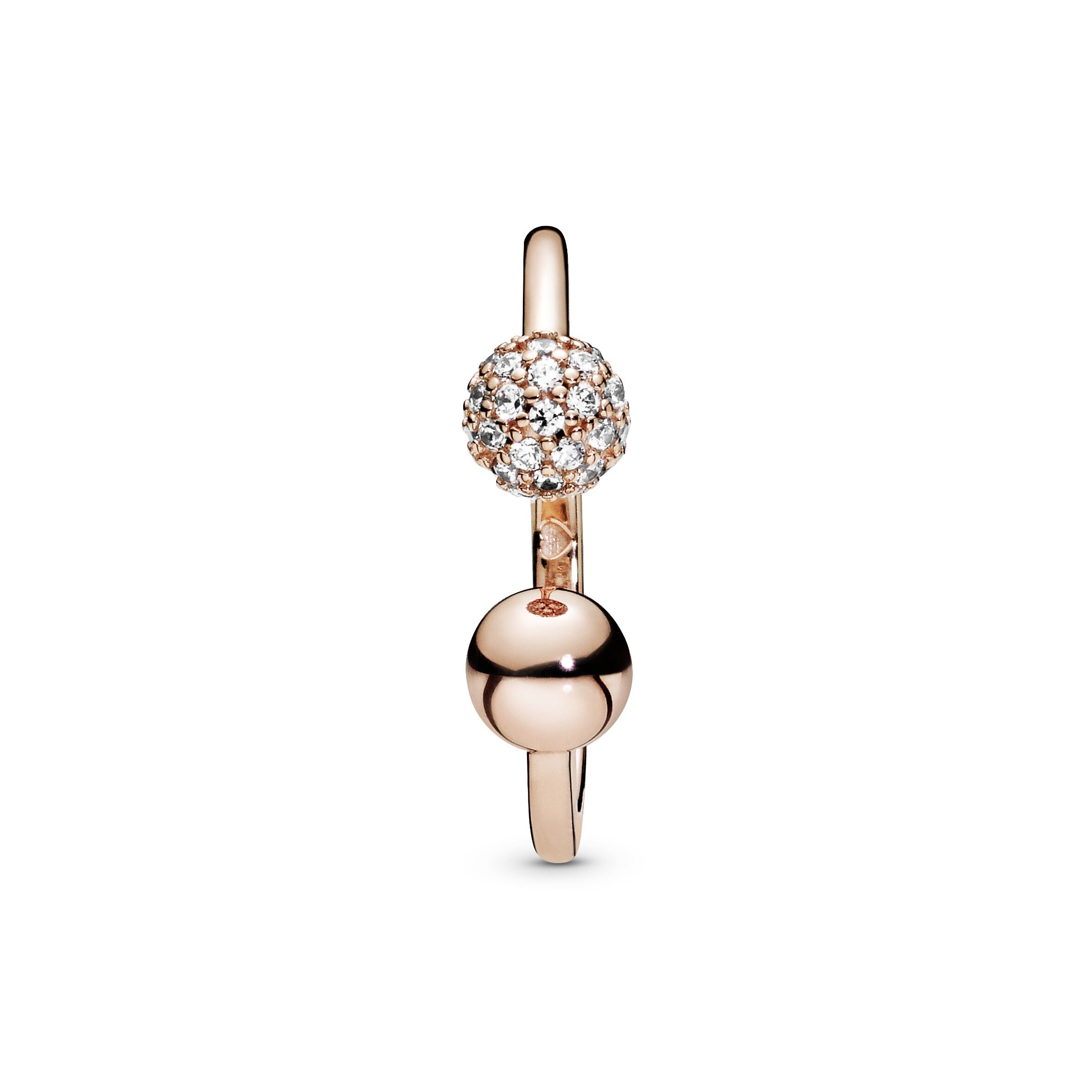 2021 Original Pandoras Polished & Pav?Bead Open Ring