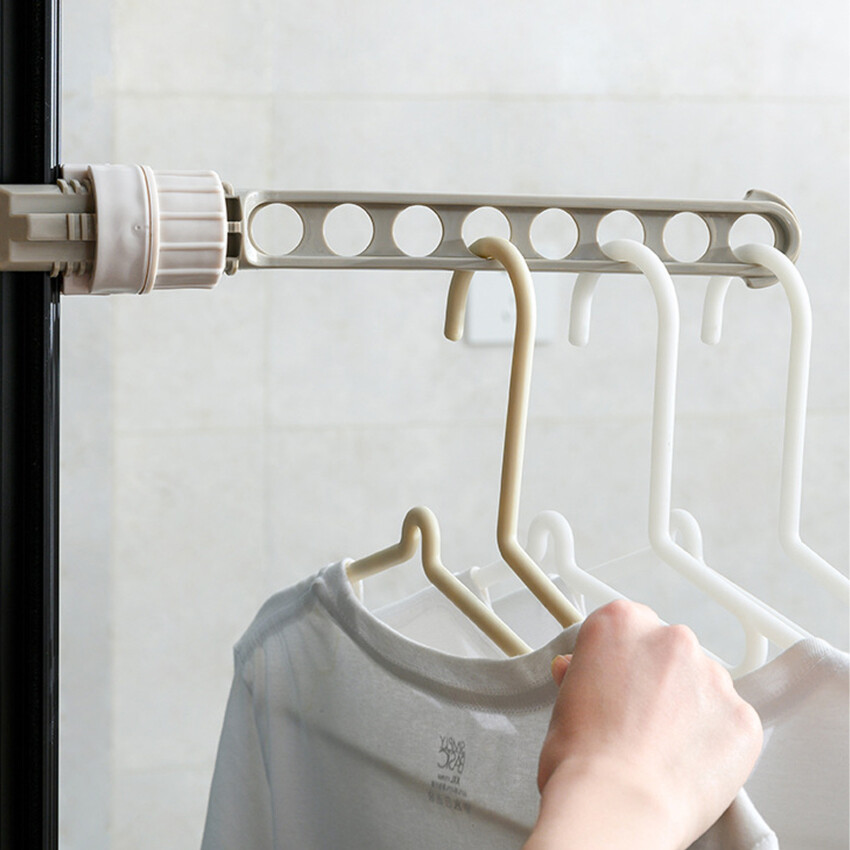 Drying Rack Balcony Clothes Drying Rack Wall Mounted Clothes Drying Rack Bathroom Drying Rack Indoor Space Saving 8 Holes