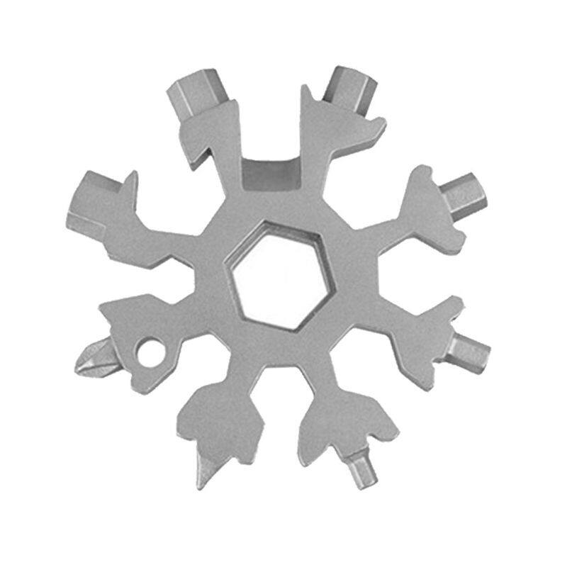 18-in-1 Snowflake Multi Tool, Stainless Steel Snowflake Bottle Opener/Flat Phillips Screwdriver Kit/Wrench, Durable