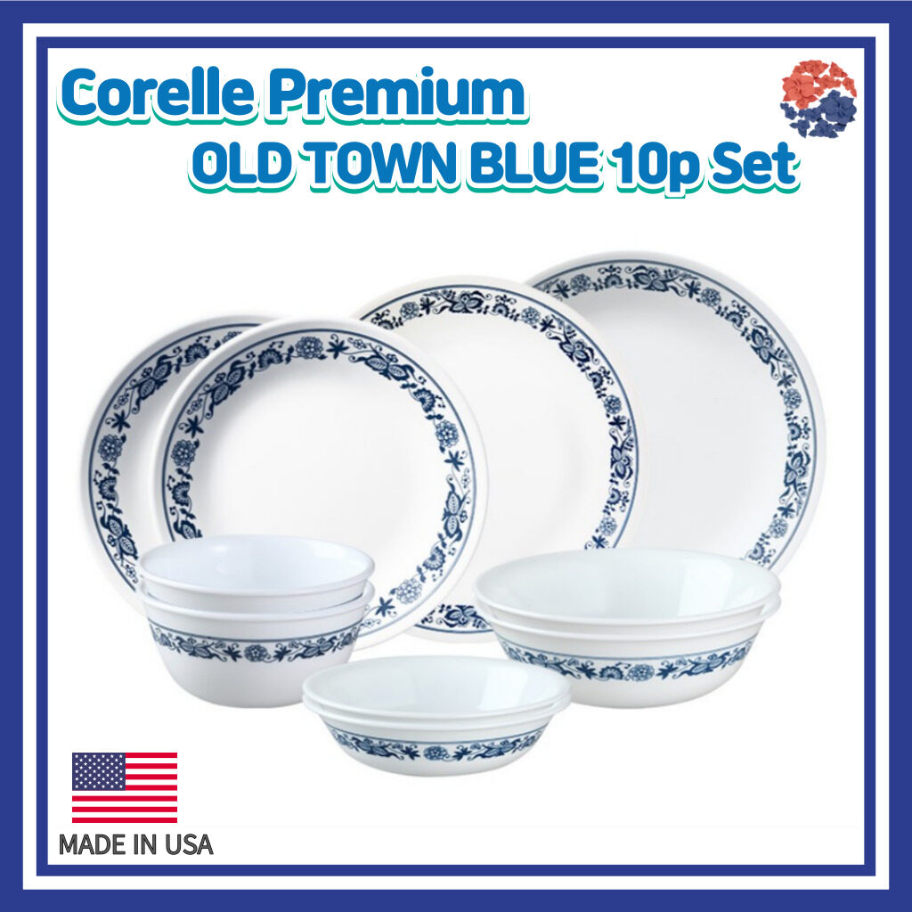 Corelle Premium OLD TOWN BLUE 10p Set/Corelle USA set/Plate Set