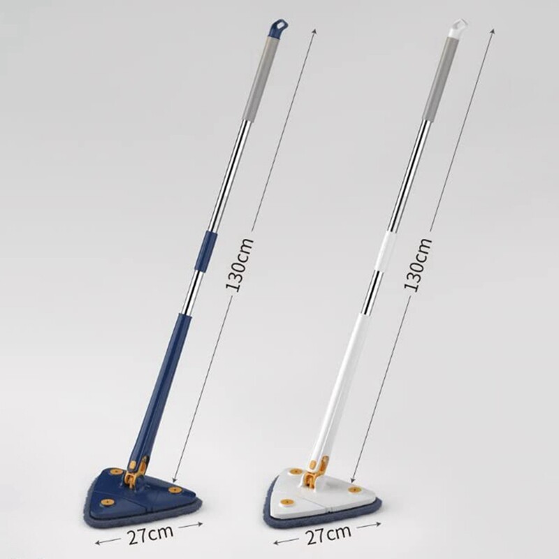 360° Rotating Adjustable Cleaning Mop, Triangle Cleaning Mop with Automatic Water Squeeze Function for Dry and Wet