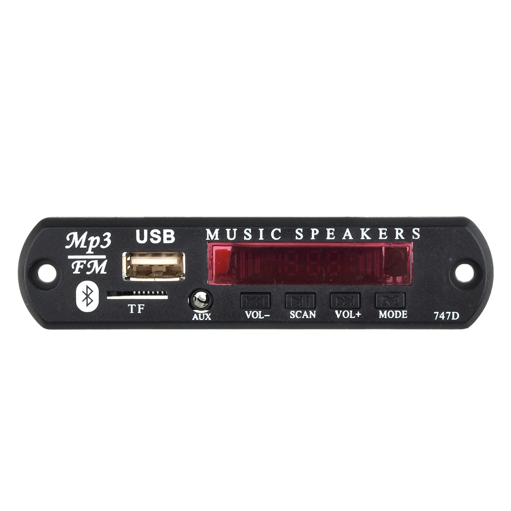Aideepen 9V 12V BT 5.0 MP3 Decoder Board USB AUX SD FM Radio Lossless MP3/WMA/WAV/FLAC/APE Decoder Board Module Colors Screen Display