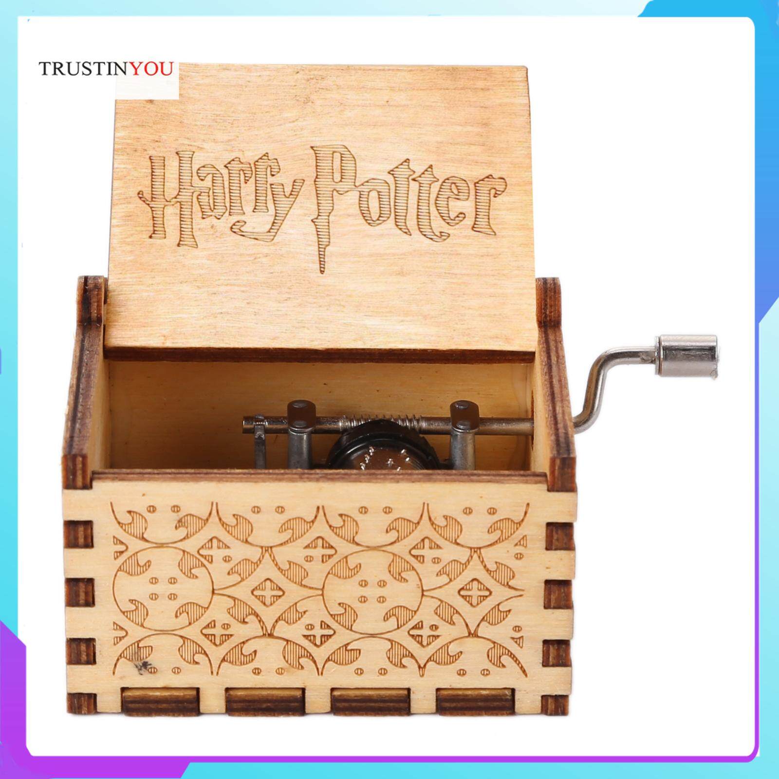 "Harry Potter" Vintage Wooden Music Box Hand Cranked Crafts Ornaments Kids Gift "Harry Potter" Vintage Wooden Music Box Hand Cranked Crafts Ornaments Kids Gift
