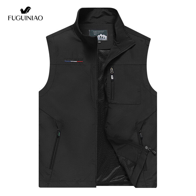 Fuguiniao men's outdoor new casual spring and autumn photography fishing vest thin coat plus size vest clothes M-6XL