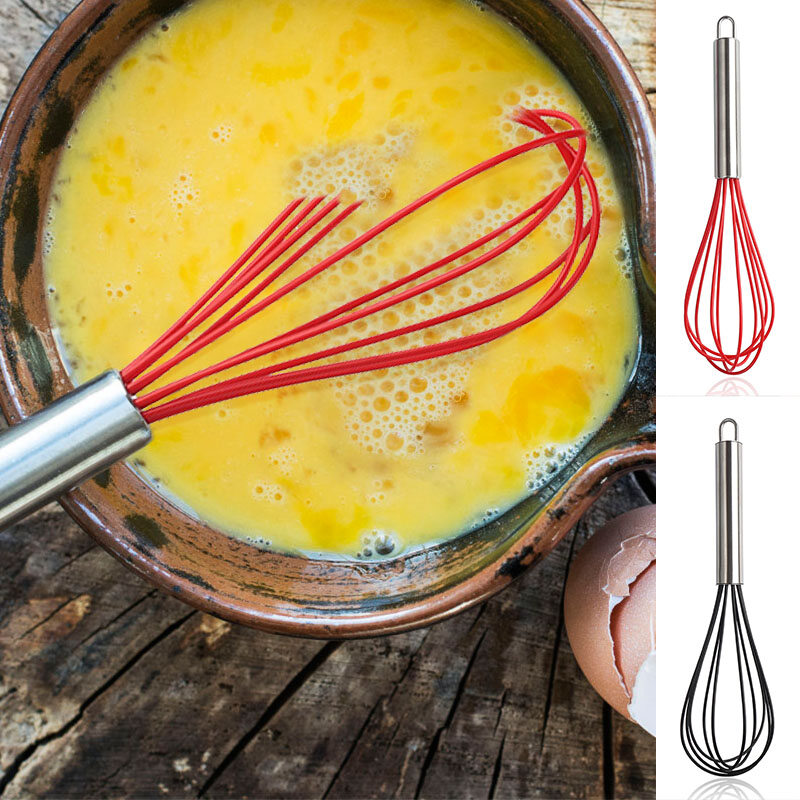 Houseeker Kitchen Mixer Egg Beater Tool Silicone Eggbeater Handle Whisk Baking Gadget