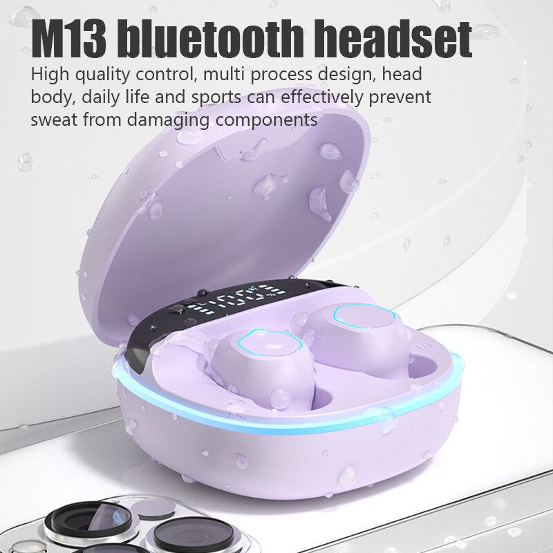 VAORLO TWS Macaron Bluetooth Earphone Wireless Earbuds With Microphone LED Power Display Noise Cancelling Gaming Headset For Android Phones infinix OPPO Samsung
