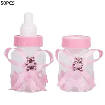 12 50pcs Girl Boy Baby Shower Decorations Chocolate Candy Bottle