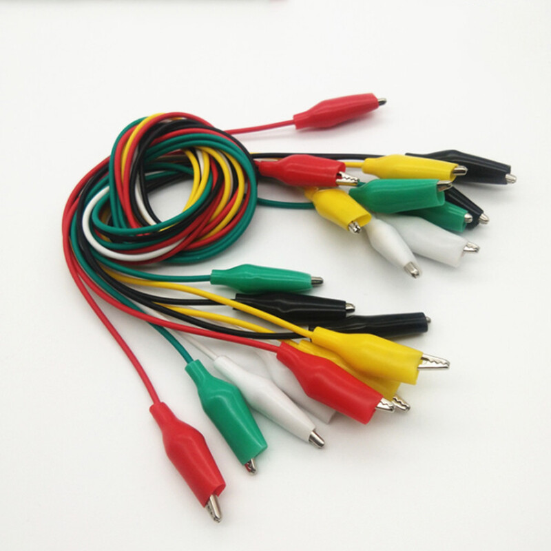 5pcs 50cm Crocodile clip 35mm Double-ended Crocodile Clips Cable Alligator Clips Testing Wire