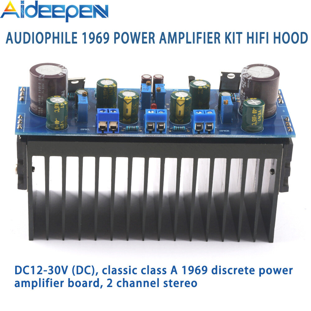 Original Aideepen Dual-channel Stereo Classic Class A 1969 Power Amplifier Board Enthusiast DIY Power Amplifier Kit HIFI Hood