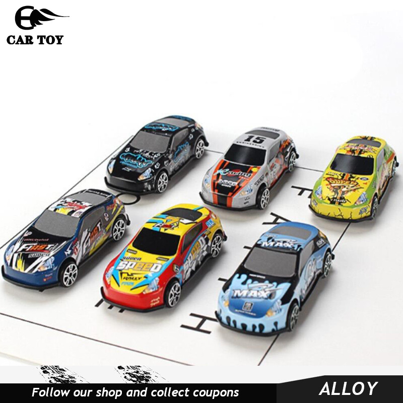 CAR TOYS 6pcs 1:50 Set Toy Racing Car Alloy Iron Shell Taxi Model Inertia Sliding Rail Car Mini Small Gift Toys For Children Boys  Cars Toys For Kids Boy Car toys for boys toys for kids car for kids educational toys cheap prices