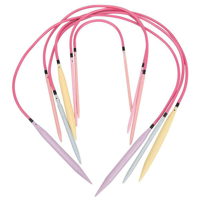 BOKALI 10 Pairs Plastic Change Head Circular Knitting Needle Set Scarfs Weaving Tools