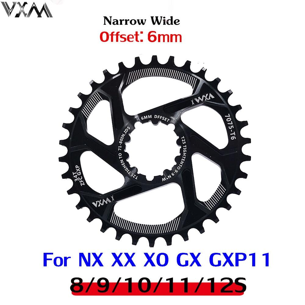 Vxm mountain bike gxp chainring mtb bike chain ring 30t 32t 34t 36t 38t narrow wide crankset fit gxp xx1 x9 xo x01offset 3mm 6mm