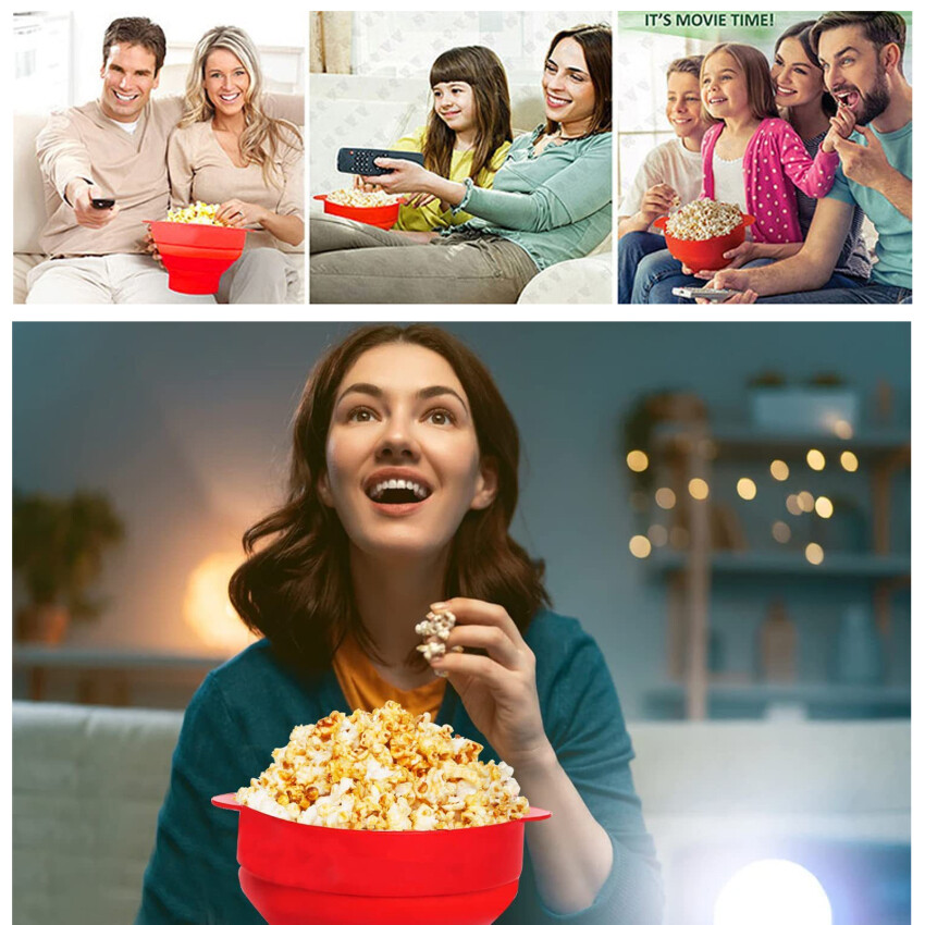 Original Microwave Popcorn Silicone Popcorn Maker, Collapsible Bowl