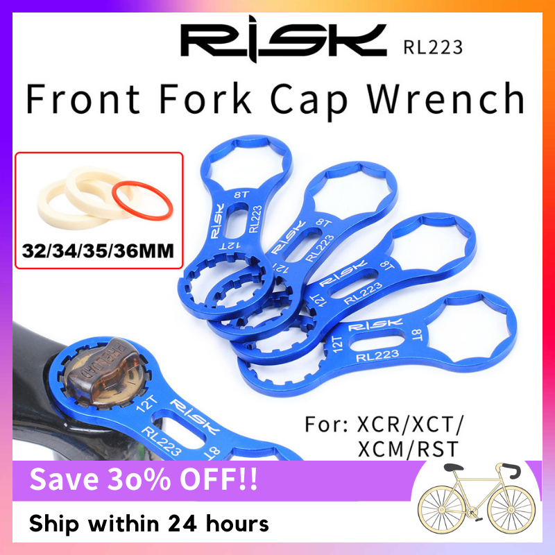 RISK Bicycle Front Fork Wrench SR Suntour XCR / XCT / XCM / RST, Front Fork Cap Repair Disassembly Tools, Lightweight Aluminum